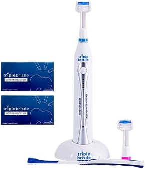 Triple Bristle Cepillo de dientes sónico original Tiras blanqueadoras amigables con dientes sensibles (2 paquetes) Paquete