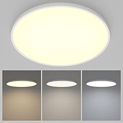 Lamparas De Techo Para Salon Ikea K-Bright Plafón LED de 48W Techo Regulable 3000K/4000K/6500K | Función de memoria | Moderna LED Plafón de Techo Redonda Luz para Salón Dormitorio Cocina Ø50cm Blanco