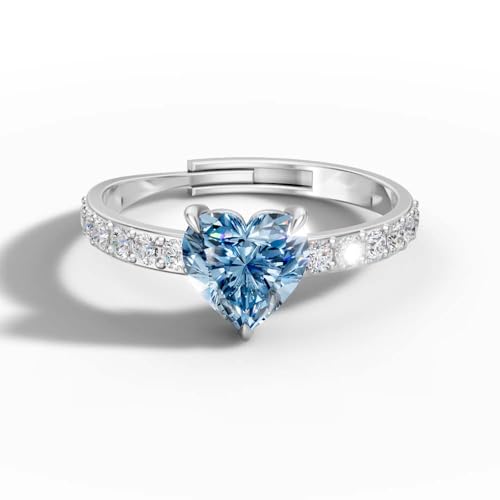 Image of Miss Highness 925 Silver Heart Solitaire Adjustable Ring for Women and Girls | Elegant Design | Silver Jewellery With Authenticity Certificate | Gift for Girlfriend Wife | Office Wear Ring