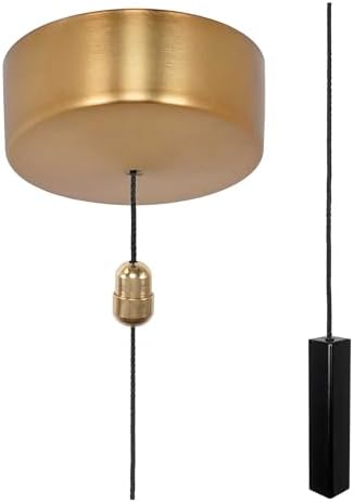 ElekTek Premium Matt Black Bathroom Light Pull Cord Switch Kit - Black Square Bar Black Cord ...