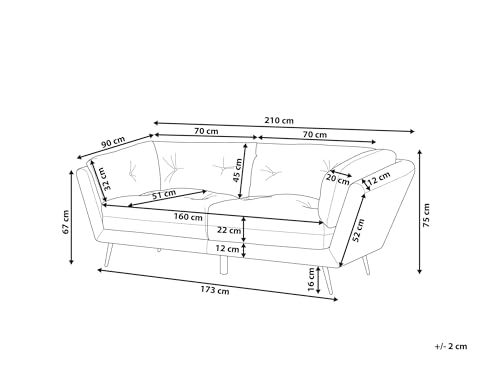 Beliani Modernes Sofa aus Bouclé weiß 3er Sitzer Lenvik – Bild 4