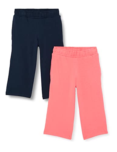 NAME IT Girl's NMFVULOTTE 2P Culotte Pant D Hose, Dark Sapphire/Pack:Packed with Georgia Peach, 104 Cover