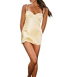 Material: Satin-Minikleid für Damen, Korsett-Minikleid geeignet für Frauen, sexy schulterfreies Satin-Etuikleid, aus hochwertiger Polyesterfaser. Trägerloses, figurbetontes Damen-Korsett, einfarbig, ärmellos, rückenfrei, schulterfrei, Mini-A-Linien-Kleid, weicher Stoff, flexibel und leicht, atmungsaktiv und bequem, weiche Haptik, Hautpflege