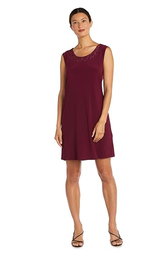 Image of R&M Richards Women's 2-Piece Jacket Dress Set | Knee Length Sheath W / 3 /4 Sleeve Jacket | Mother of the Bride Cocktail Party