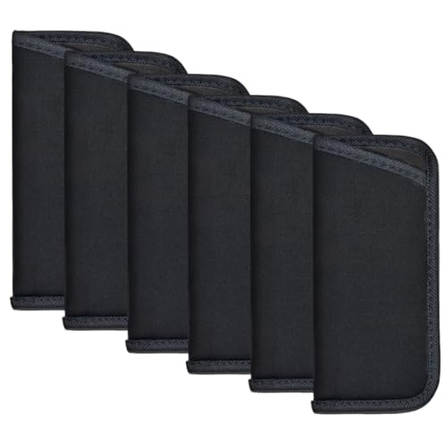 Lucornky 6 Pack Sunglasses Pouch Soft Slim Glasses Slip in Glasses Sleeve Black Eye glasses Pouch Bag
