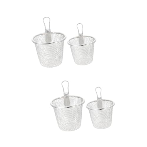 Holibanna 2 Series Colador De Olla Caliente De Acero Inoxidable Cestas De Fideos Para Servicio Neto Colador De Pasta Cedazo Escurridor De Comida Con Y Plato Silver 2 Piezas*2