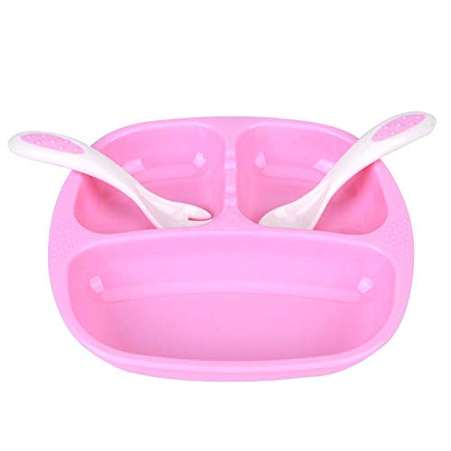 Conjunto de 3 peças de prato infantil portátil antiderrapante com garfo de colher prato infantil inf