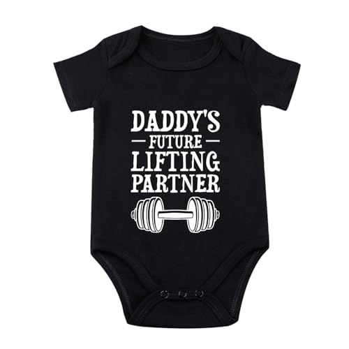 Funny Daddy'S Future Lifting Partner Boy Baby Clothes Boy Dad Newborn Baby Daddy Future Bodysuit