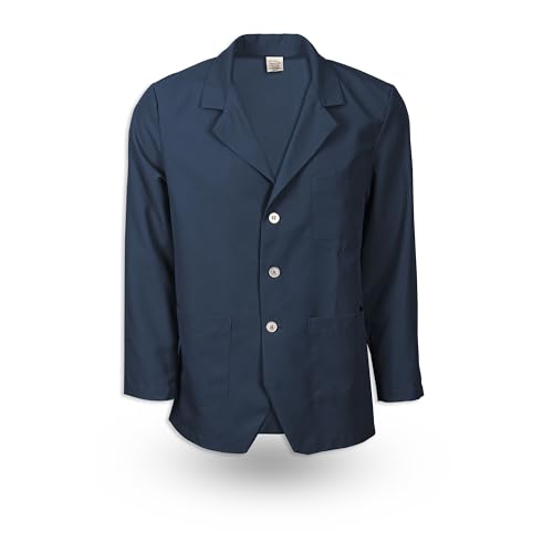 Chef Trends Pinnacle Image Lapel Counter Coat LC18 - Navy, Large