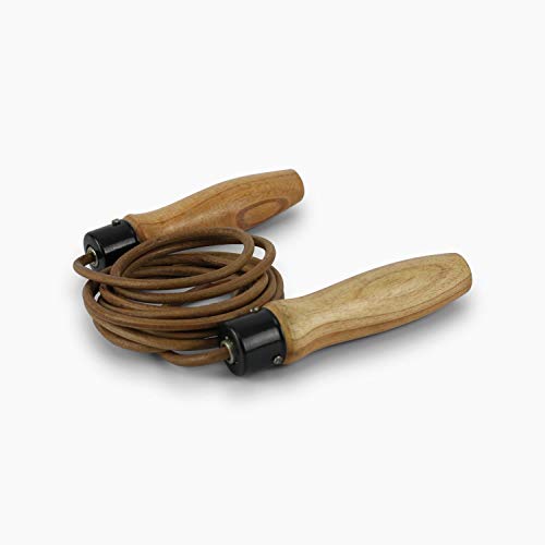 Image of Splay Leather Skipping Rope-9 Foot- Leather Boxing Speed Jump Rope with Ball Bearings and Wooden Handles. Use for Muay Thai Fitness Health and Fitness Jumping