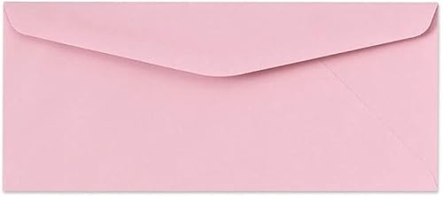 LUXPaper Sobres comerciales #9  Solapa comercial  3 78 pulgadas x 8 78 pulgadas  Rosa pastel  Texto de 60 libras  50 unidades