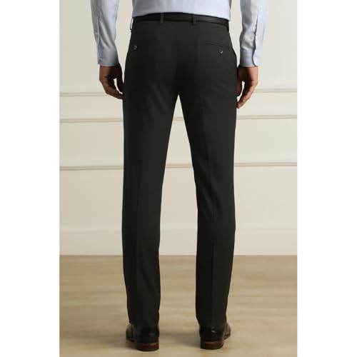 Image of Van Heusen Men's Mid Rise Slim Fit Durapress Flat Front Trousers | Superior Comfort | Auto-Flex Waist Band | Soft Touch
