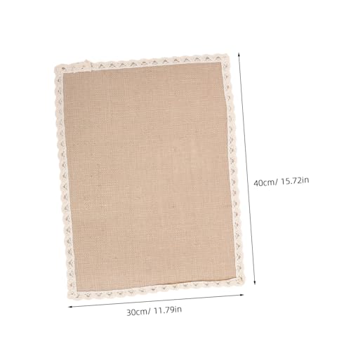 Set de table en polyester beige chic x8 avec dentelle pour vos repas