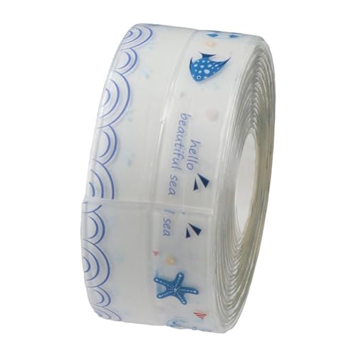 Image of FEIYING Kitchen & Bath 1.5 inch X 10.5' Transparent Oil-Proof Sealant Tape Decorative Self Adhesive Caulk Strip Tape Floor Wall Edges