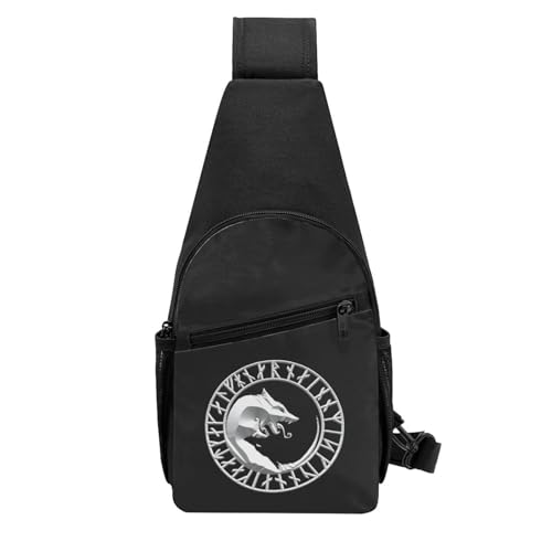 Viking Norse Wolf，Fashion One-Shoulder Bag，Anti-Theft Crossbody Shoulder Chest Bag3