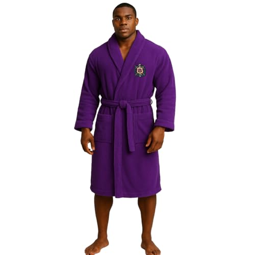 Express Design Group Omega Psi Phi Crest - Shield Bathrobe Purple