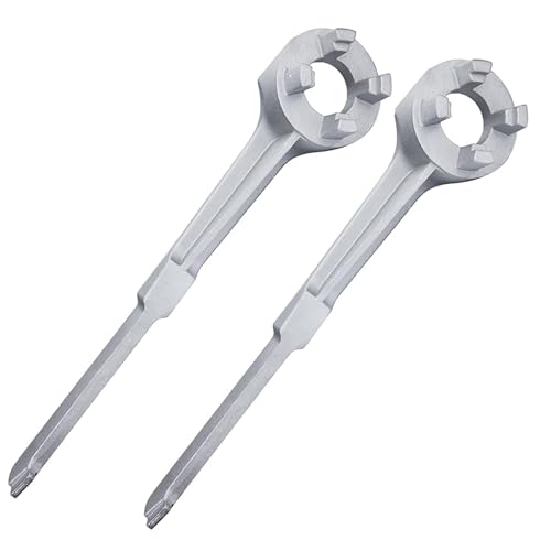 Image of Bung Wrench 55 Gallon Drum, Drum Wrench Aluminum Barrel Wrench Opener Tool for 10 15 20 30 50 55 Gallon Drum, for 2 inch and 3 /4 inch Bung Caps, Silver