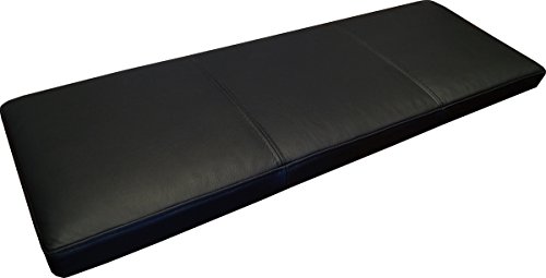 Quattro Meble Coussin de banc en cuir véritable noir - Double couture - 35 x 100 cm Cover