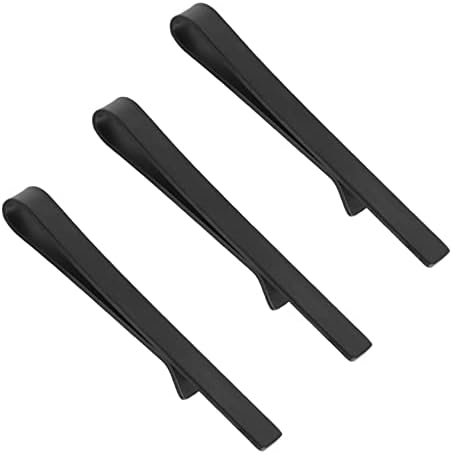 Roctee Tie Clips for Men, 3 Pack Classic Tie Clip Silver Gold Black Necktie Tie Bar Pinch Clips Suitable for Wedding Anniversary