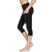 IceUnicorn Damen Sport Leggins Shorts Hohe Taille Tights 3/4 Yogahose Blickdichte Kurz Laufhos Fitness Hosen Jogginghose mit Taschen Short(3/4 Schwarz, M)