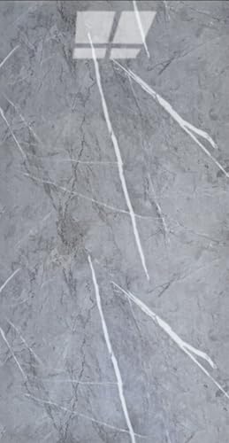 Image of Gilen 10 Pack Large Self Adhesive Wall Tiles, Waterproof Marble Stick On Tiles for Bathroom & Kitchen, Easy Peel & Stick Wall, 60 x 30cm (Marble Light Grey)