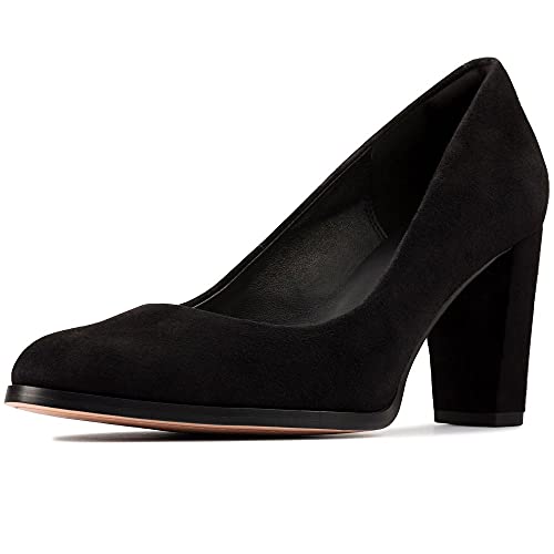 Image of Clarks Womens Kaylin Cara 2 Wine Suede Court Shoes