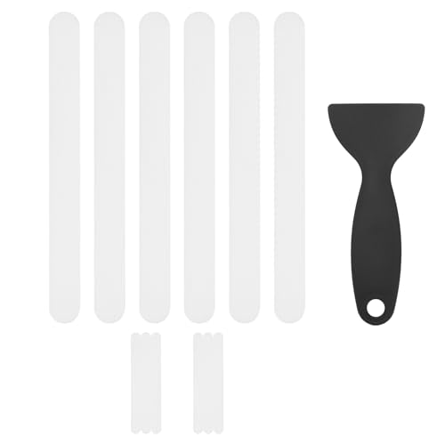 M METERXITY 12 PCS Anti Slip Shower Stickers White Bathtub Non-Slip Stickers Safety Bathtub Strips Adhesive Decals with Scraper for Shower/BathTub/Stairs Steps/Floor/Ladders