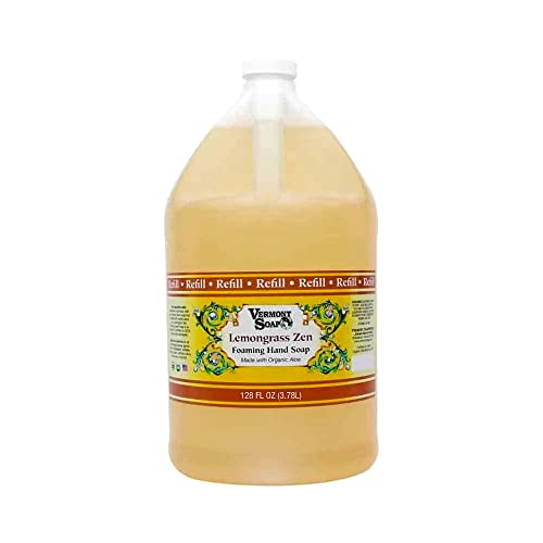 Vermont Soap Organics Foaming Hand Soap, Liquid Soap With Pre-Diluted Formula - Ready To Use Lemongrass Hand Soap With Convenient And Economical Gallon Refill Size #TOP12