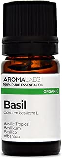 BIO - Basil Essential Oil - 5mL - 100% Pure, Natural, Chemotyped and AB Certified - AROMA LABS (French Brand)