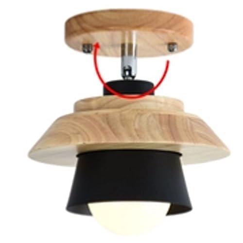 Plafonnier rétro noir orientable pour illuminer un couloir ou balcon