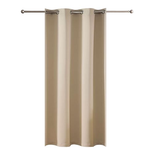 MilyaDE Tenda oscurante con occhielli, per soggiorno, camera da letto, in poliestere, 100 x 200 cm (larghezza x altezza), colore beige