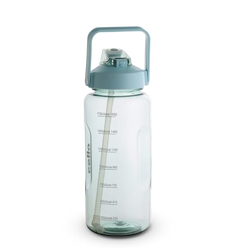 CELLO Gym Pro Large Inner Straw Sipper Water Bottle For Daily Use 2000 ml, Light Green | Stylish, Reusable & Unbrakable Leakproof Easy to Carry Handle