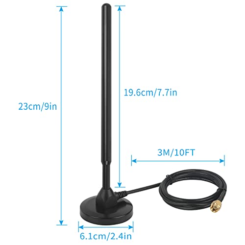 Nelawya 5.8Dbi 915Mhz Lora Gateway Indoor Antenna Magnet Base Pure Copper With 3M/10Ft Kmr195 Cable For Helium Lorawan Rak Nebra Bobcat 300 Sensecap M1 Finestra Hotspot Hnt Miner #TOP1