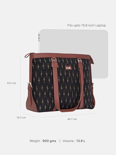 Image of ZOUK Office Bag | Stylish Bags for Office Use | Laptop Bag 15.6 inch | Stylish Tote for Office Use | Purse for Women | Vegan Leather Handbag | Daily & Travel Use |