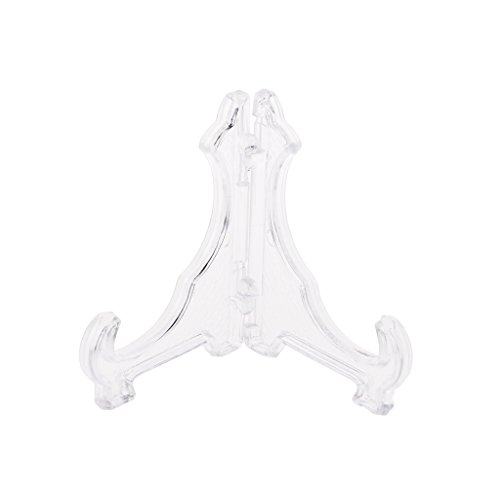 Misright 10Pcs 42mm Clear Plastic Display Stand Easel Coin Medal Token Badge Holder Collection Shelf