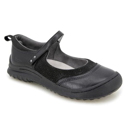 Jambu Womens Ezra Embossed Mary Jane Flats Casual - Black2