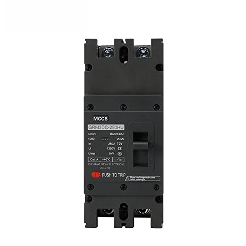 Disjoncteur boîtier moulé MCCB 2P 1000V 250A GRM3DC pour protection contre les surcharges