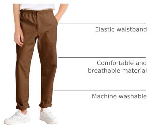 Image of Haloumoning Boys School Uniform Chino Pants Kids Twill Pants 5-14 Years