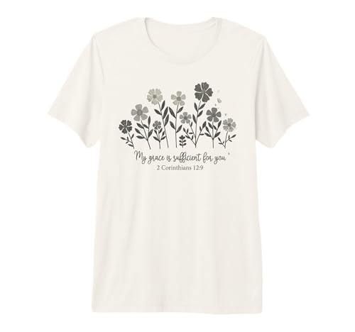 2 Corinthians 12:9 Christian Floral Design Premium T-Shirt