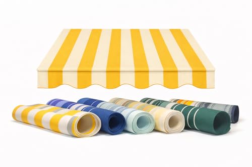 FRAMIG® Telo di ricambio per tende da sole Tempotest Parà tessuti standard, PERSONALIZZATO su misura cucito o saldato, completo pieghe laterali, tondino inf. e sup. da Ø 6,5 mm. Con o senza mantovana.