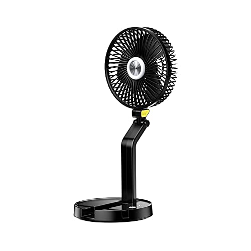 gOfun Tischventilator mit Lampe , Portable and foldable table fan - quiet rechargeable USB - table fan - air circulator, cooling air + LED light, 3 speed (Schwarz) Cover