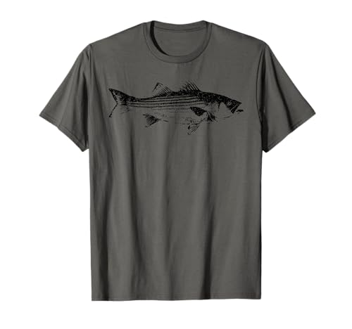 Striper Fishing Shirt // Striped Bass Lucky Fishing T-Shirt T-Shirt