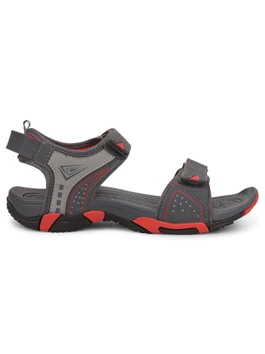 Image of Liberty Leap7x BLAIR-13 Men Sporty Casual Sandals, Black & Grey - Sporty Look Sandals for Men with Velcro Strap - Stylish Sandal for Man - Lightweight and Comfortable Footwear