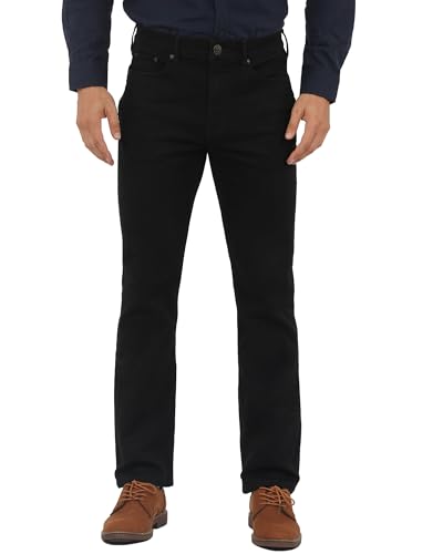 APUOR Men's Regular Fit Flex Jeans Comfort Straight Jeans Black