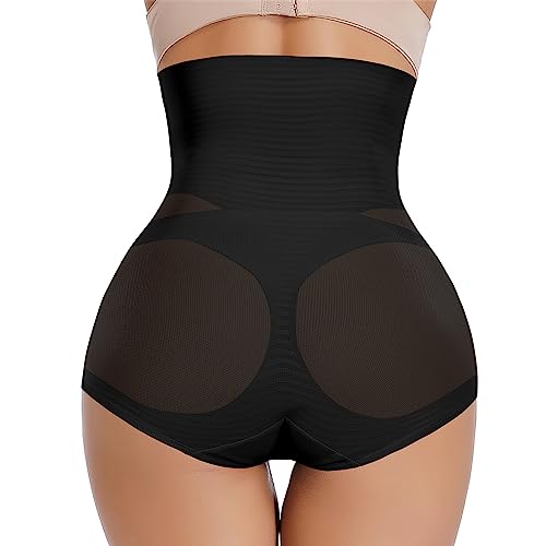 Image of Werena Women Tummy Control Shapewear Panties Shaping Underwear High Waist Body Shaper(#13 Slimming Black, Small)