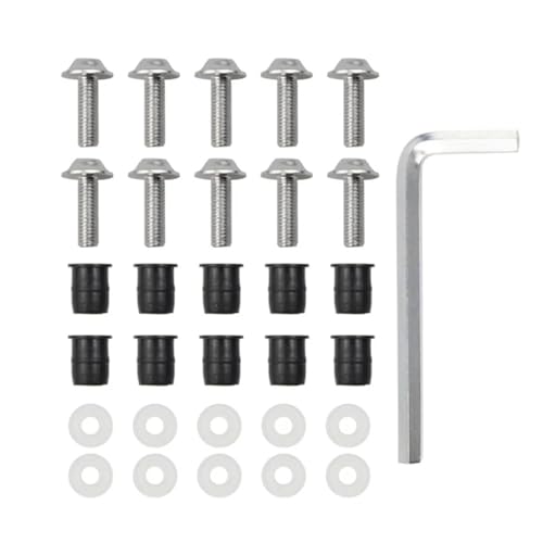 Vis pare-brise moto 5mm : lot de 10 boulons de fixation universels pour moto de sport