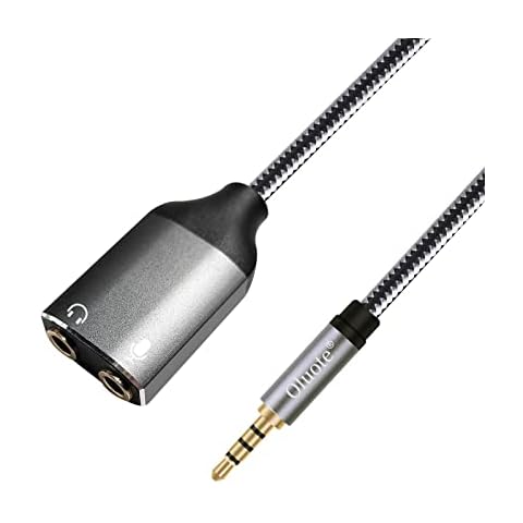 Adaptador Divisor de Auriculares Oluote 3,5 mm TRRS Macho a 3,5 mm TRS Hembra * 2 (0.3M) Cover