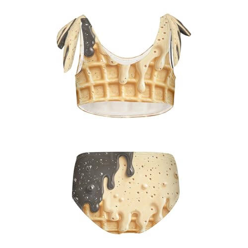 Boccsty Sprinkles Black Beige White Ice Cream Girls Tankini Swimsuit Kids Bikini Sets 2 Pcs Bathing Suit 3T2