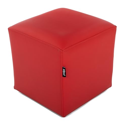 MiPuf - Puff Cube Original Tamaño 40x40x40 - Polipiel - Color Rojo