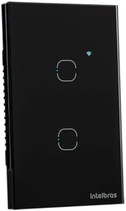 Interruptor Touch Inteligente 2 Teclas Wi-fi MIS 1002 Preto Intel...